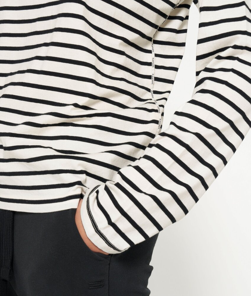 10DAYS T-shirt à manches longues à rayures white black