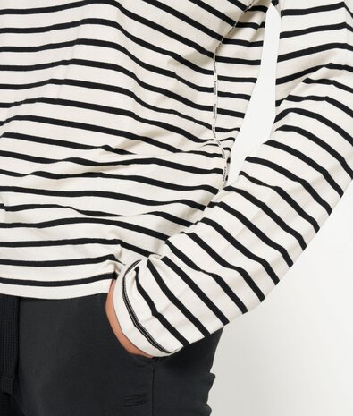 T-shirt à manches longues à rayures white black T-shirt à manches longues à rayures white black