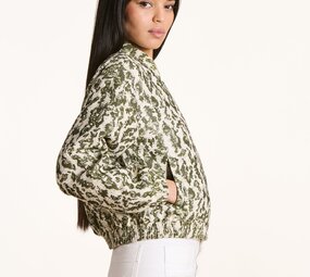 BOMBER blouson bomber en jacquard kaki