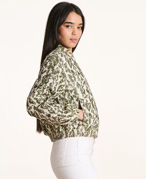 BOMBER blouson bomber en jacquard kaki