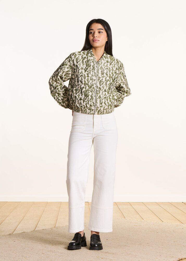 LA FEE MARABOUTEE BOMBER blouson bomber en jacquard kaki