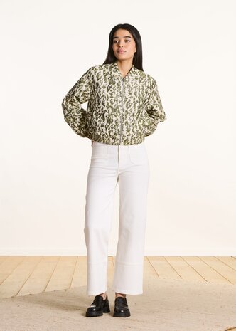 LA FEE MARABOUTEE BOMBER blouson bomber en jacquard kaki
