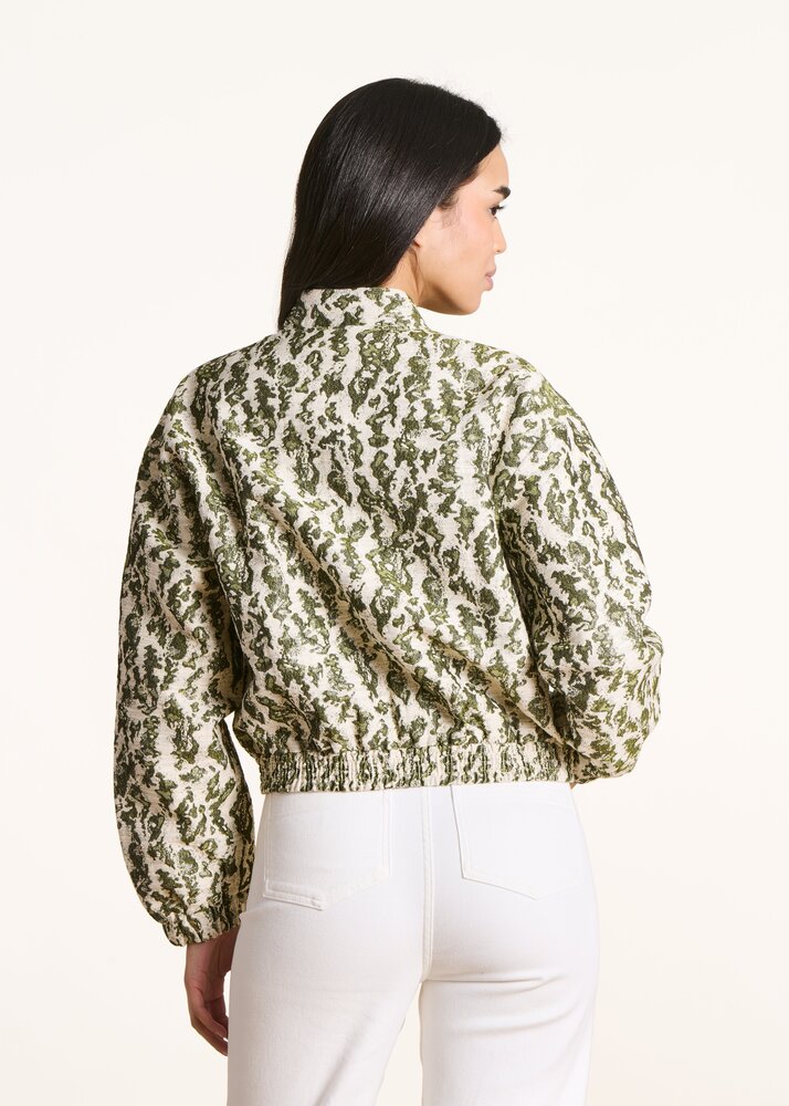 LA FEE MARABOUTEE BOMBER blouson bomber en jacquard kaki