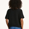 Pull ample en maille ajourée manches courtes noir Pull ample en maille ajourée manches courtes noir