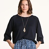 LA FEE MARABOUTEE Pull  oversize maille fine col rond bleu encre