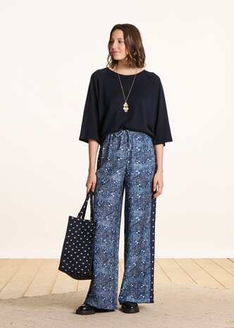 Pull oversize maille fine col rond bleu encre Pull oversize maille fine col rond bleu encre