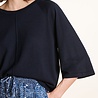 LA FEE MARABOUTEE Pull  oversize maille fine col rond bleu encre