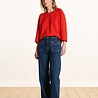Pull  oversize maille fine col rond jaspe