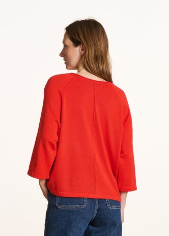 Pull  oversize maille fine col rond jaspe