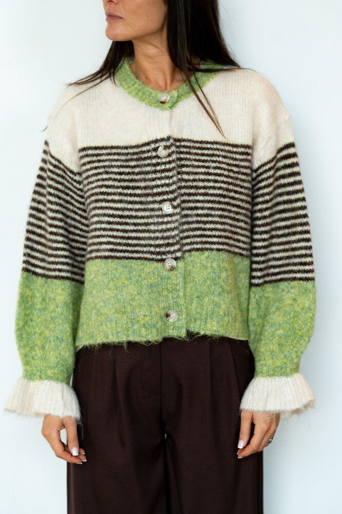 YSOLIA gilet vert/jaune