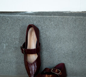 JUSTINE ballerines bordeaux