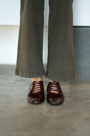 KIRA ballerines à lacets bordeaux
