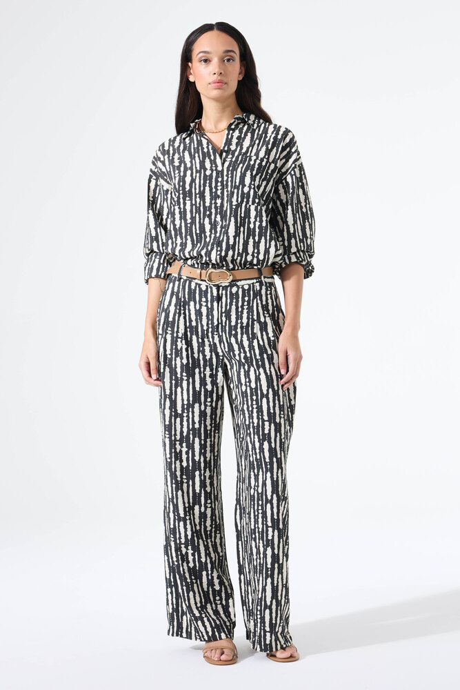 GARCIA JEANS Pantalon avec imprimé noir