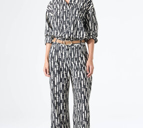 GARCIA JEANS Pantalon avec imprimé noir