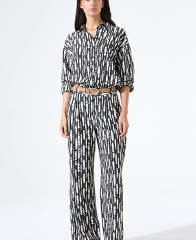 GARCIA JEANS Pantalon avec imprimé noir