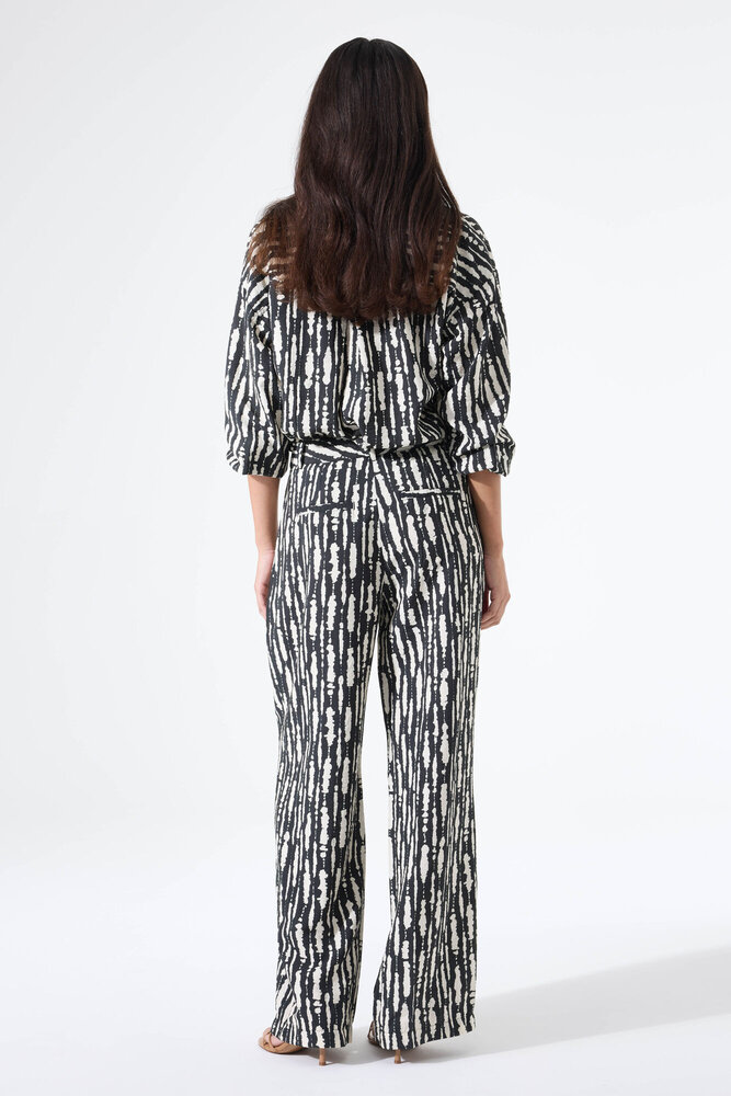 GARCIA JEANS Pantalon avec imprimé noir