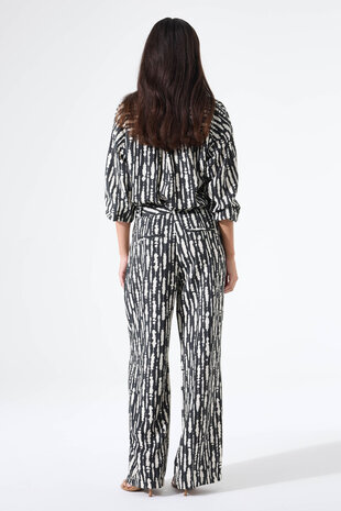 GARCIA JEANS Pantalon avec imprimé noir