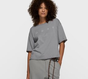 Logo sur t-shirt à manches courtes graphite clair