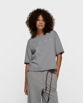 Logo sur t-shirt à manches courtes graphite clair