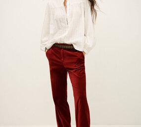 BA&SH BABILON pantalon boot-cut rouge