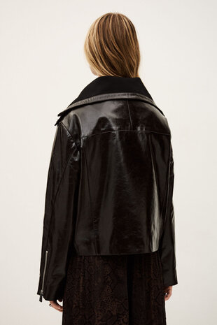 BA&SH BERNIE blouson en cuir ebene