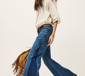 BA&SH VADOU Jeans coupe évasée flare lightusedblue