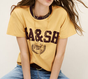 BA&SH IONI tee-shirt manches courtes jaune