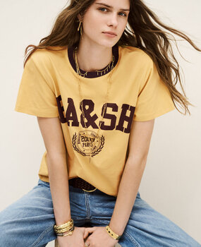 BA&SH IONI tee-shirt manches courtes jaune
