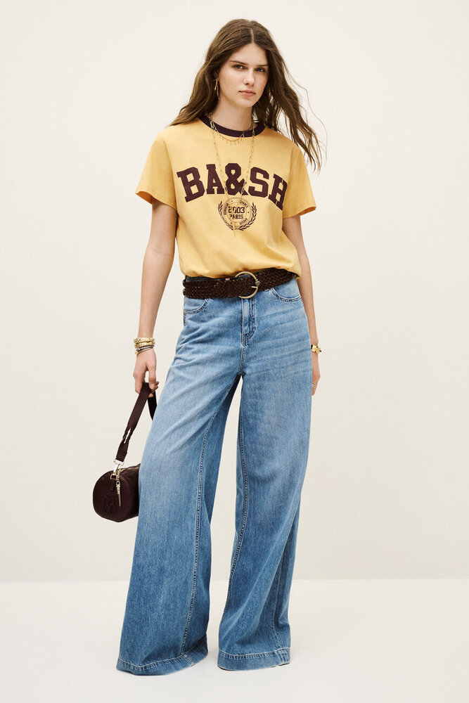 BA&SH IONI tee-shirt manches courtes jaune