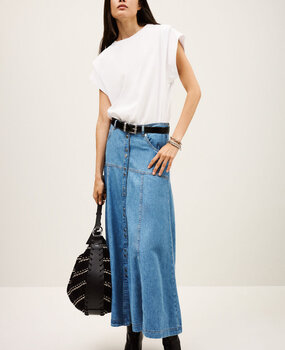 BA&SH LADDIE jupe longue évasée lightusedblue