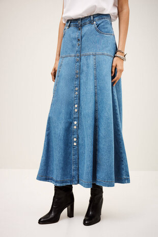 BA&SH LADDIE jupe longue évasée lightusedblue