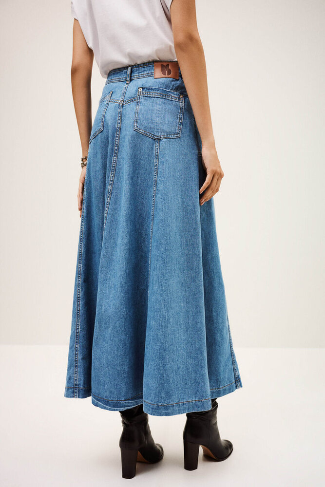 BA&SH LADDIE jupe longue évasée lightusedblue