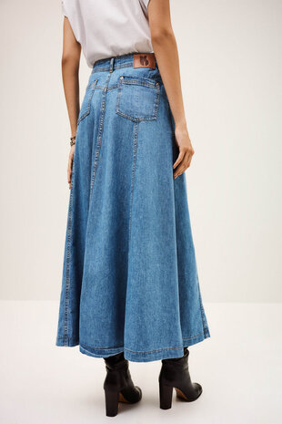 BA&SH LADDIE jupe longue évasée lightusedblue