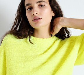 AMERICAN VINTAGE LIGEWAY pull jaune fluo