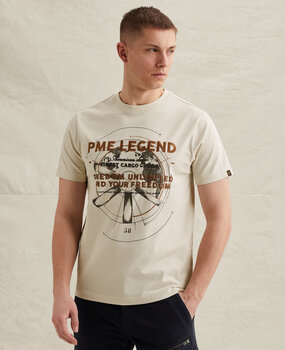 T-shirt en jersey de coton avec graphisme beige