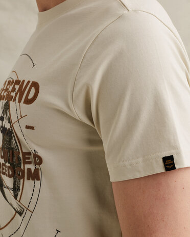 T-shirt en jersey de coton avec graphisme beige T-shirt en jersey de coton avec graphisme beige