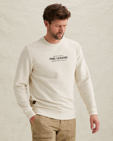 Sweatshirt avec graphisme et col en maille côtelée beige Sweatshirt avec graphisme et col en maille côtelée beige