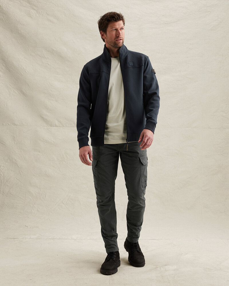 Veste en sweat avec col montant et fermeture éclair bleu Veste en sweat avec col montant et fermeture éclair bleu