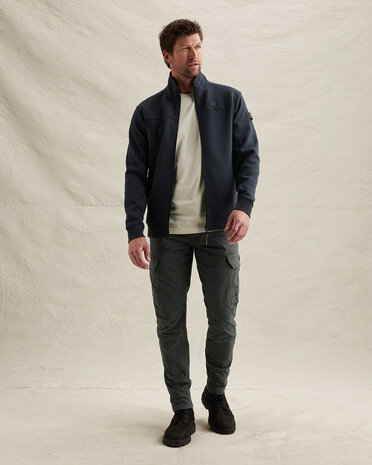 Veste en sweat avec col montant et fermeture éclair bleu Veste en sweat avec col montant et fermeture éclair bleu