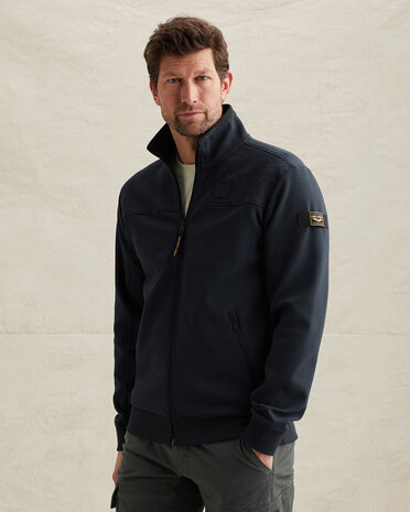 Veste en sweat avec col montant et fermeture éclair bleu Veste en sweat avec col montant et fermeture éclair bleu