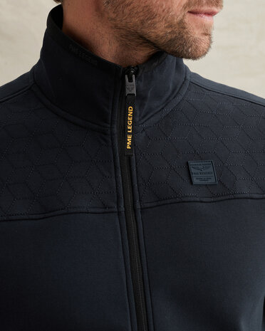 Veste en sweat avec col montant et fermeture éclair bleu Veste en sweat avec col montant et fermeture éclair bleu