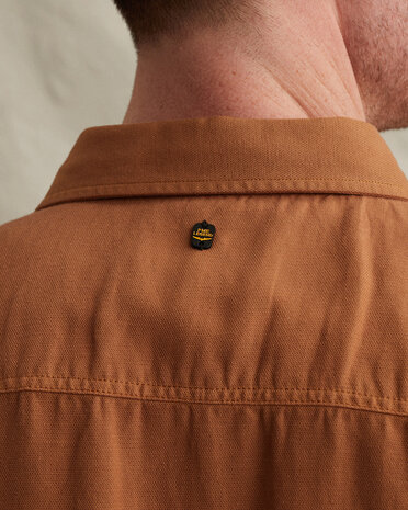 Chemise en coton/lin avec détails de couture jaune Chemise en coton/lin avec détails de couture jaune