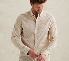 Chemise avec imprimé intégral et col boutonné beige