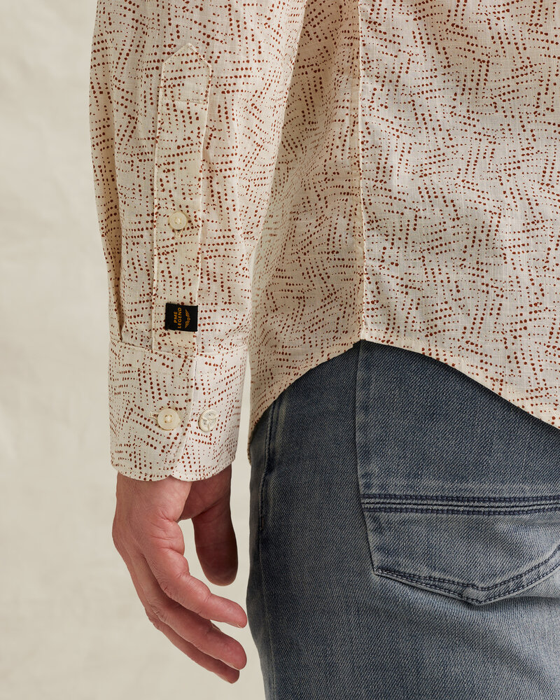 Chemise avec imprimé intégral et col boutonné beige Chemise avec imprimé intégral et col boutonné beige