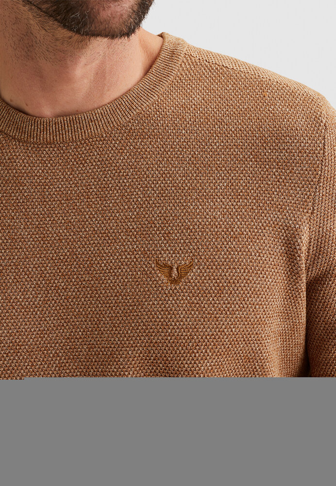 Pull en coton/modal avec col en maille côtelée jaune Pull en coton/modal avec col en maille côtelée jaune