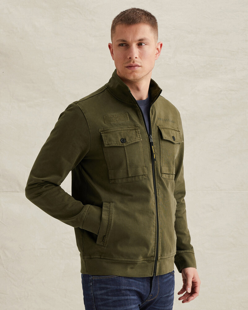 Veste hybride avec fermeture zippée verte Veste hybride avec fermeture zippée verte