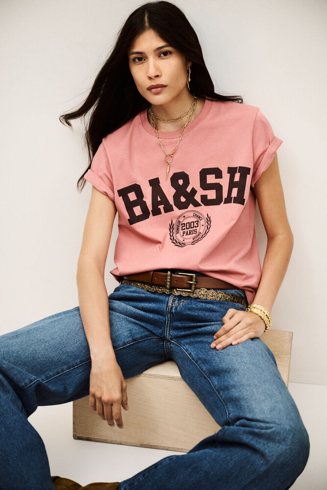 BA&SH IONI tee-shirt manches courtes rose