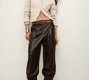 BA&SH RAMI  pantalon faux cuir marron