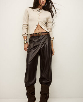 BA&SH RAMI  pantalon faux cuir marron