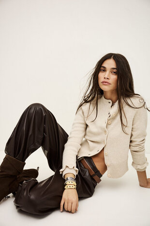 BA&SH RAMI  pantalon faux cuir marron